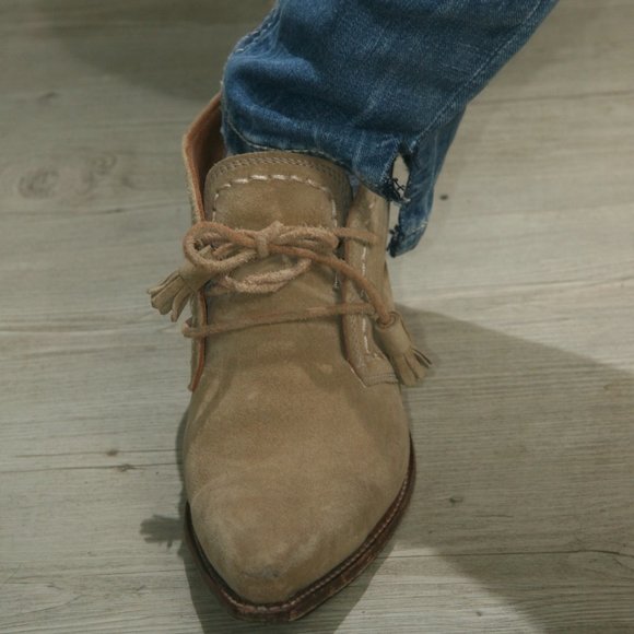 Ariat Suede Cowboy Shoes - Picture 2 of 8